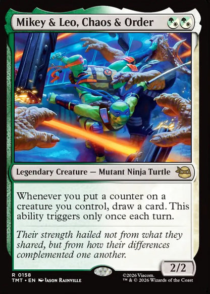 Mikey & Leo, Chaos & Order TMT Legendary Creature Mutant Ninja Turtle NM