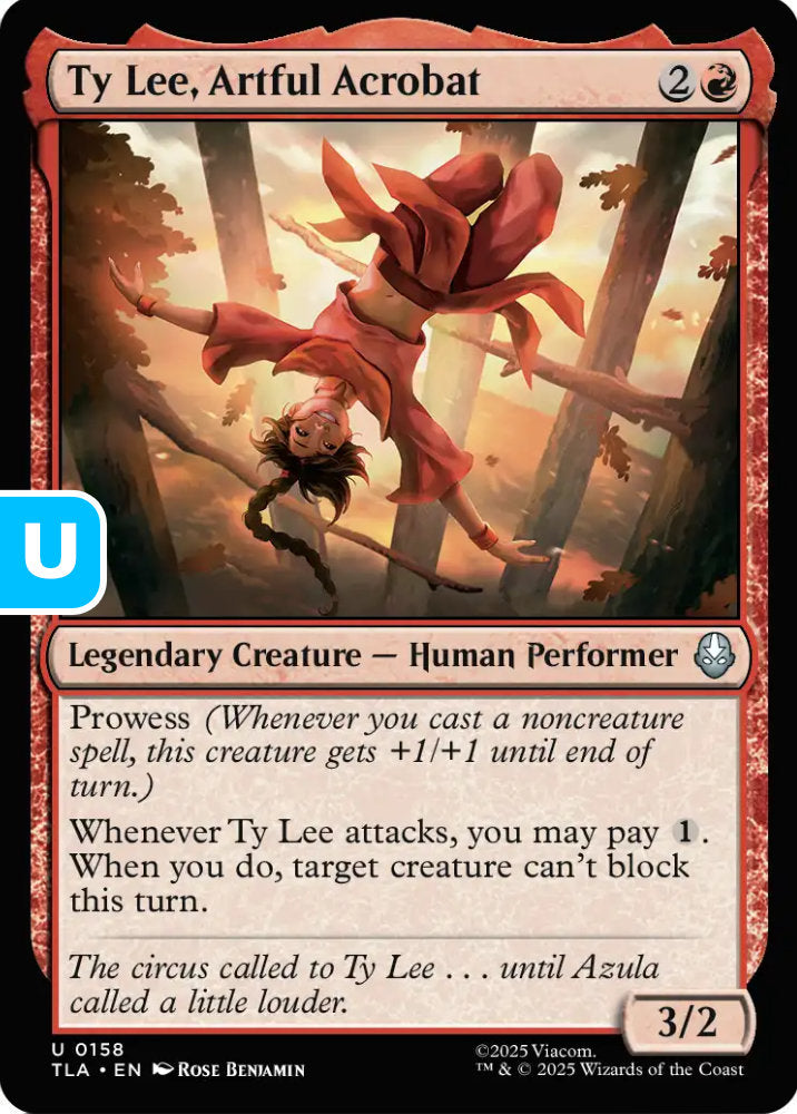 Ty Lee Artful Acrobat TLA Legendary Creature Human Performer NM