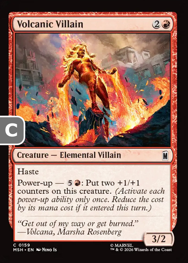 Volcanic Villain MSH Creature Elemental Villain NM