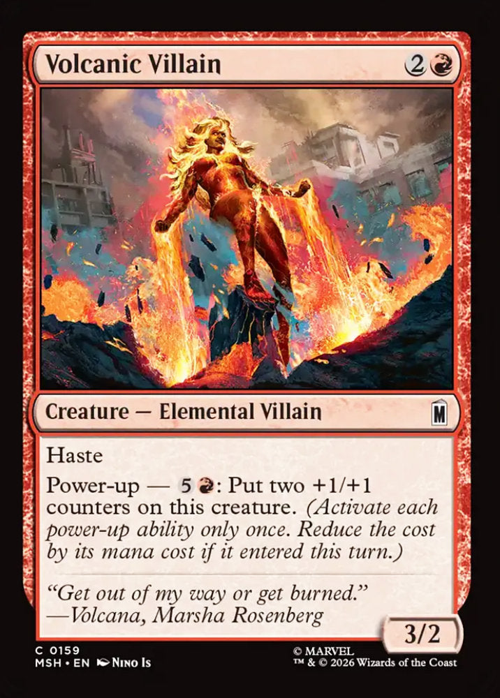 Volcanic Villain MSH Creature Elemental Villain NM