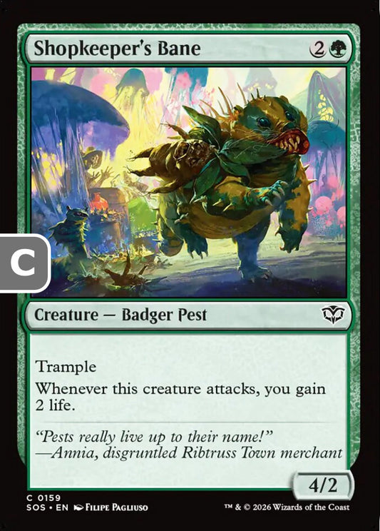 Shopkeeper's Bane SOS Creature Badger Pest NM