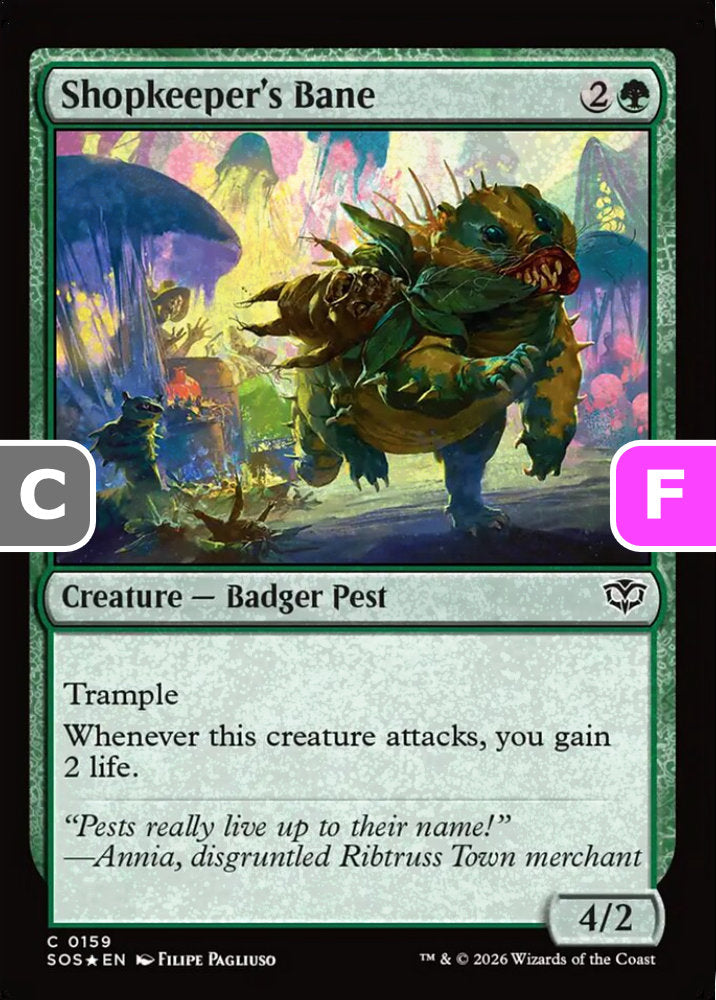 Shopkeeper's Bane SOS Creature Badger Pest *Foil* NM