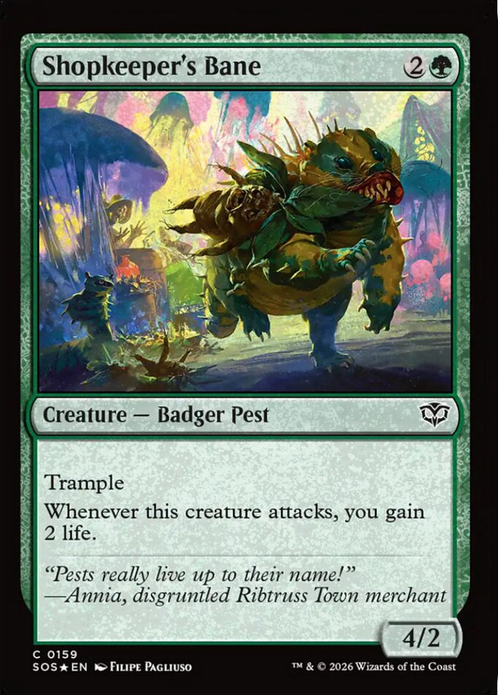 Shopkeeper's Bane SOS Creature Badger Pest *Foil* NM