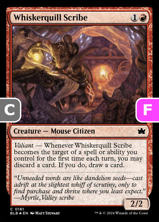 Whiskerquill Scribe BLB Creature Mouse Citizen *Foil* NM