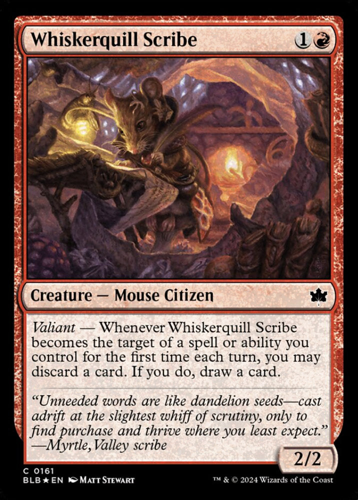 Whiskerquill Scribe BLB Creature Mouse Citizen *Foil* NM