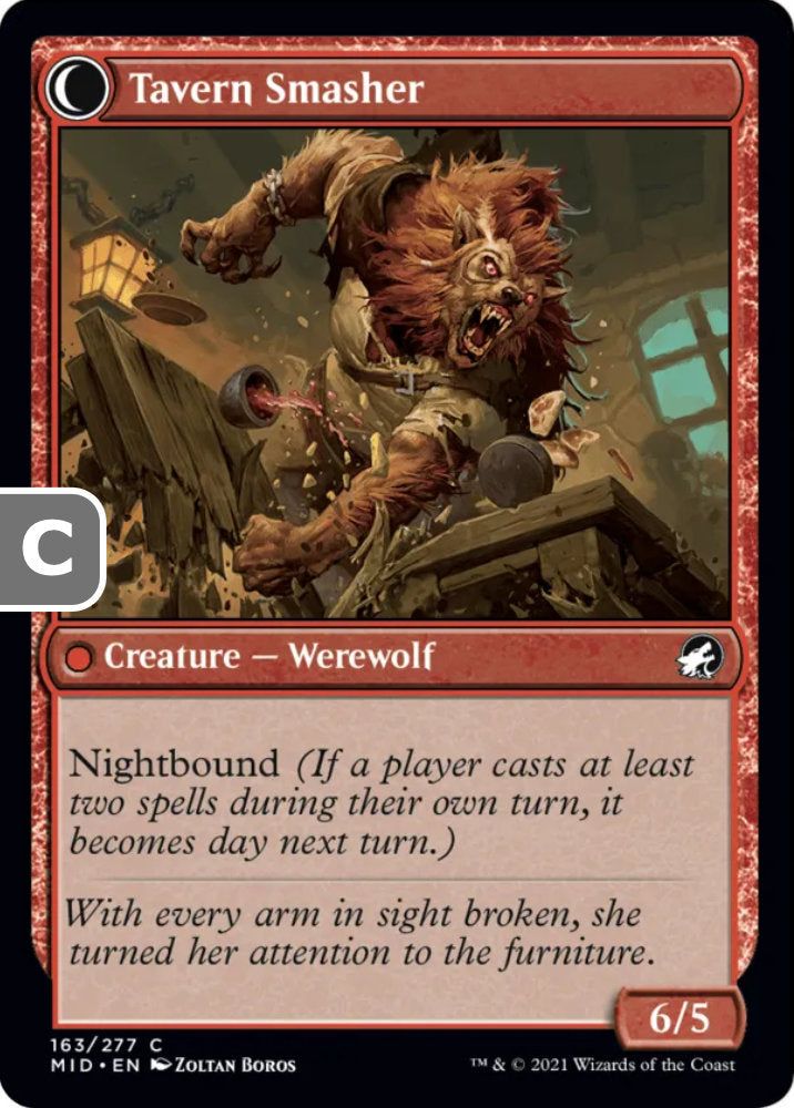 Tavern Ruffian/Tavern Smasher MID Creature Human Warrior Werewolf/Werewolf NM