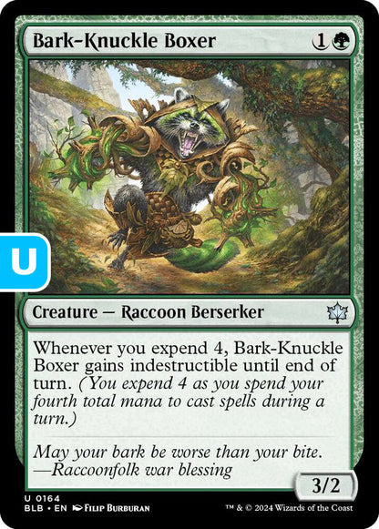 Bark-Knuckle Boxer BLB Creature Racoon Berserker NM