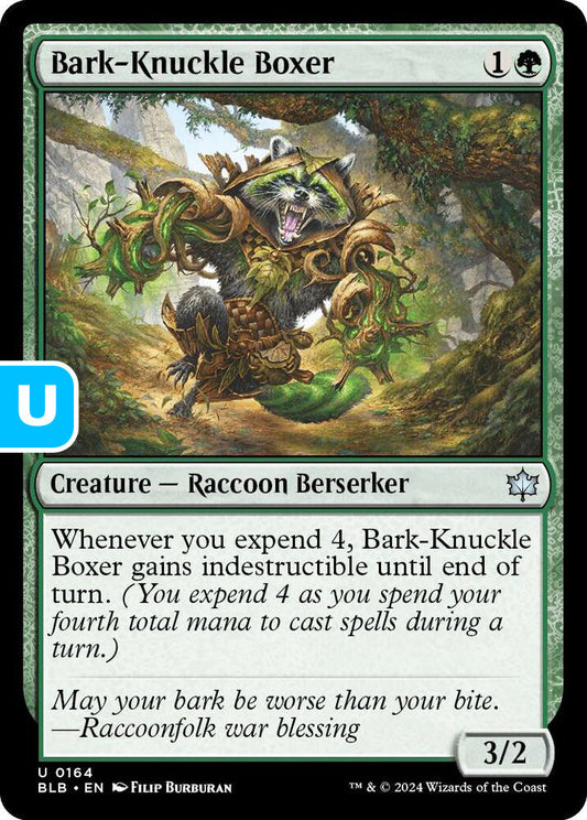 Bark-Knuckle Boxer BLB Creature Racoon Berserker NM