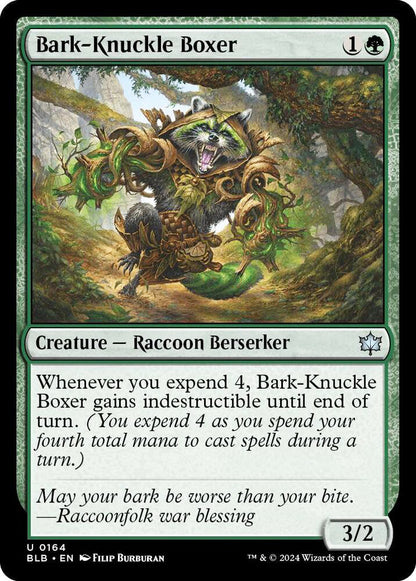Bark-Knuckle Boxer BLB Creature Racoon Berserker NM