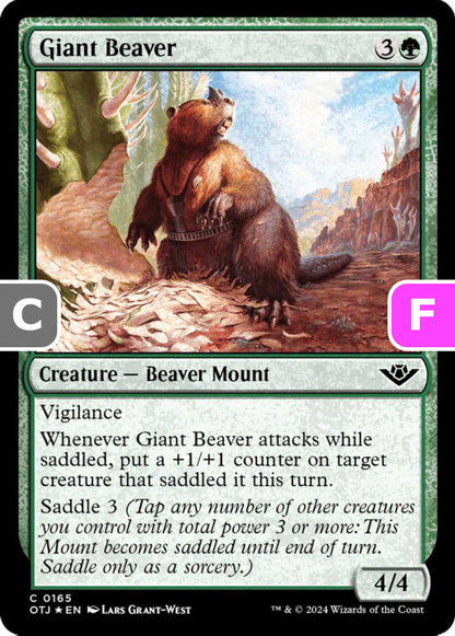 Giant Beaver Creature Beaver Mount OTJ *Foil* NM