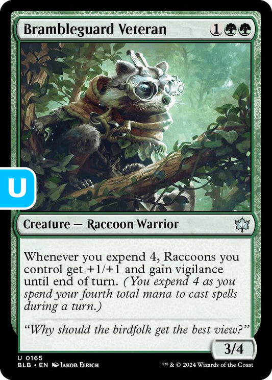 Brambleguard Veteran BLB Creature Raccoon Warrior NM