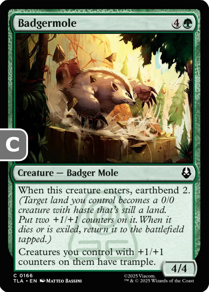 Badgermole TLA Creature Badger Mole NM
