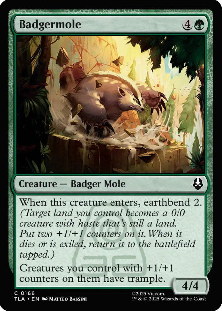 Badgermole TLA Creature Badger Mole NM
