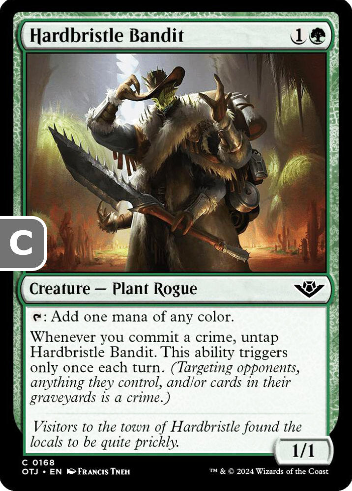 Hardbristle Bandit Creature Plant Rogue OTJ NM