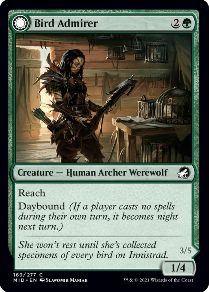 Bird Admirer/Wing Shredder MID Creature Human Archer Werewolf/Werewolf NM