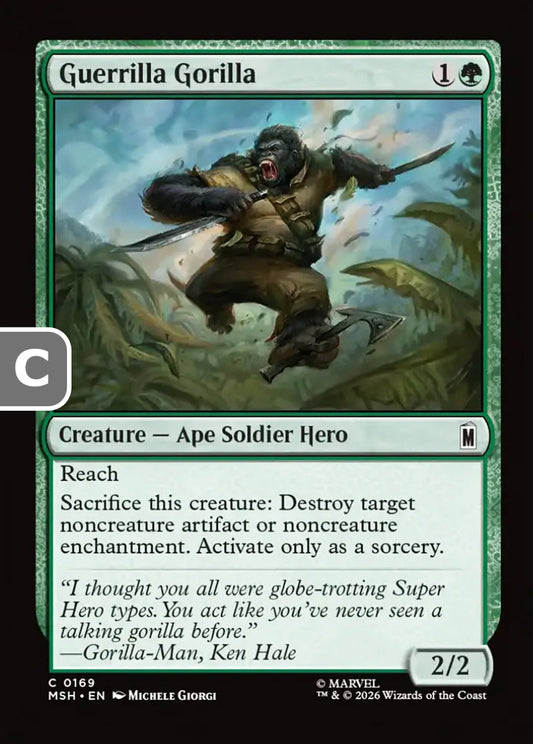 Guerrilla Gorilla MSH Creature Ape Soldier Hero NM