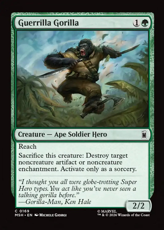 Guerrilla Gorilla MSH Creature Ape Soldier Hero NM