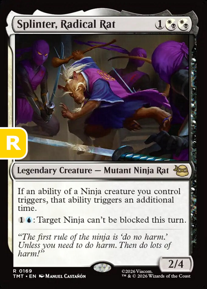 Splinter, Radical Rat TMT Legendary Creature Mutant Ninja Rat NM