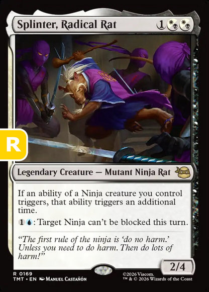 Splinter, Radical Rat TMT Legendary Creature Mutant Ninja Rat NM