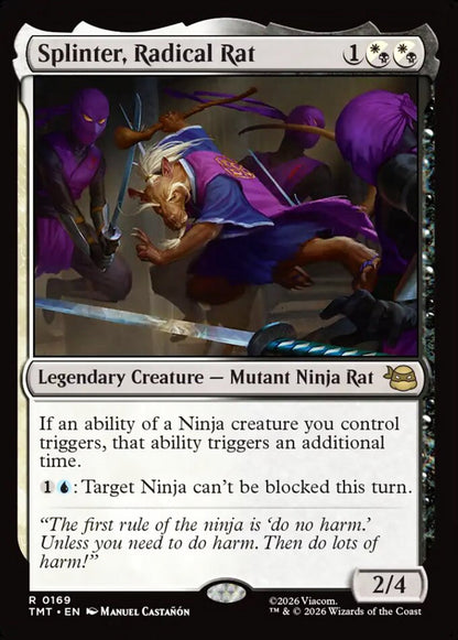 Splinter, Radical Rat TMT Legendary Creature Mutant Ninja Rat NM
