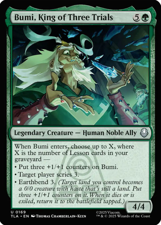 Bumi King of Three Trials TLA Legendary Creature Human Noble Ally NM
