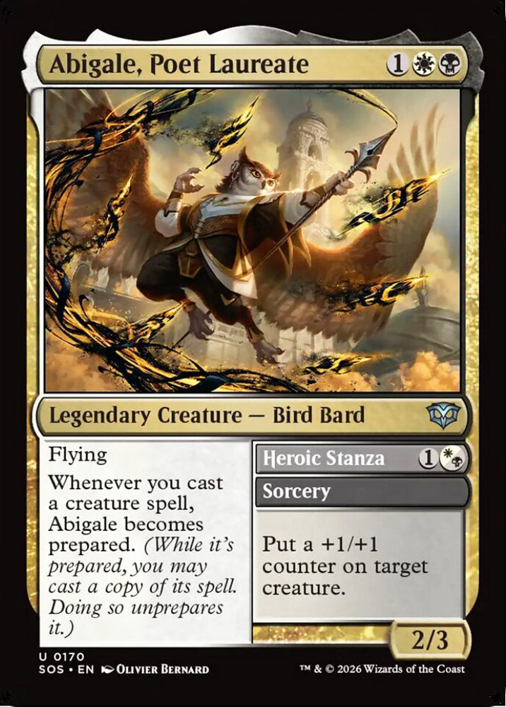 Abigale, Poet Laureate SOS Legendary Creature Bird Bard NM