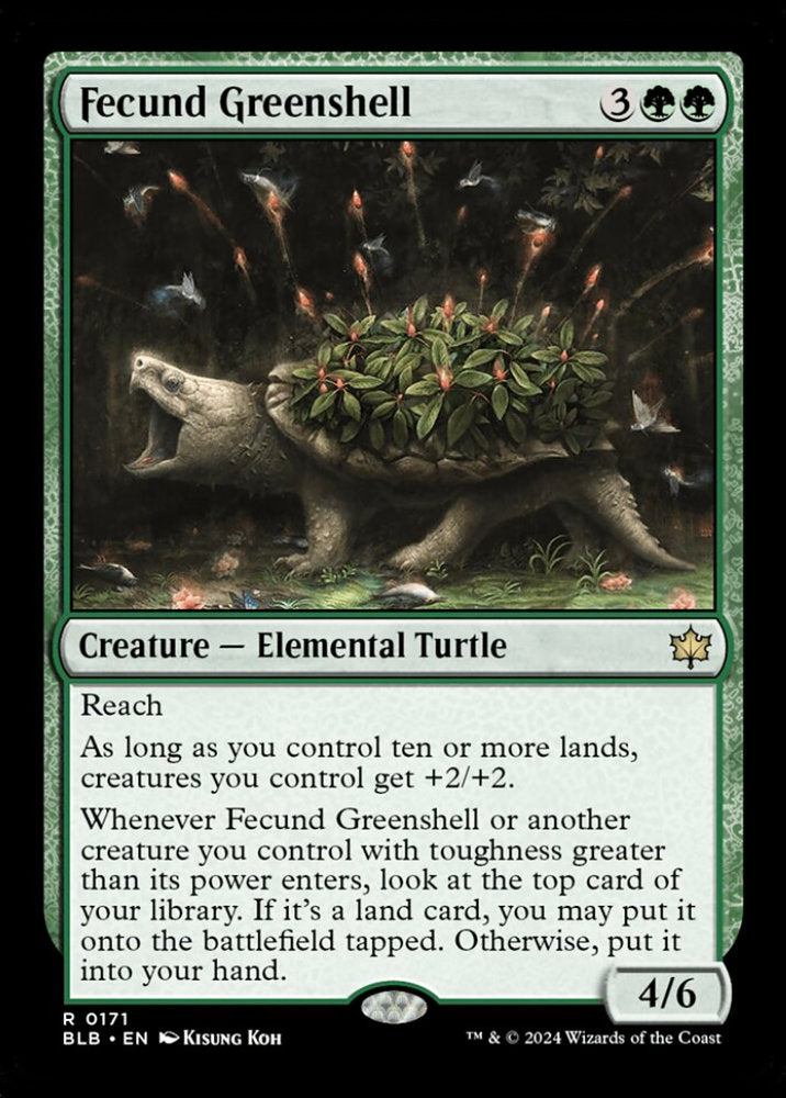 Fecund Greenshell BLB Creature Elemental Turtle NM