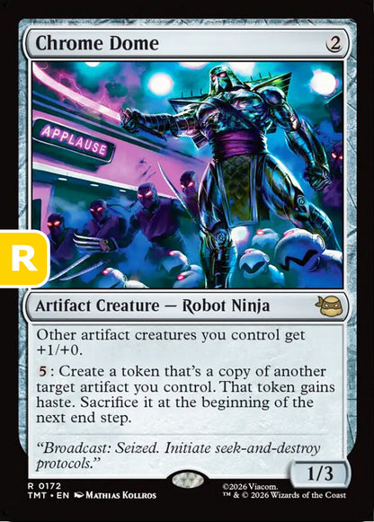 Chrome Dome TMT Artifact Creature  Robot Ninja NM