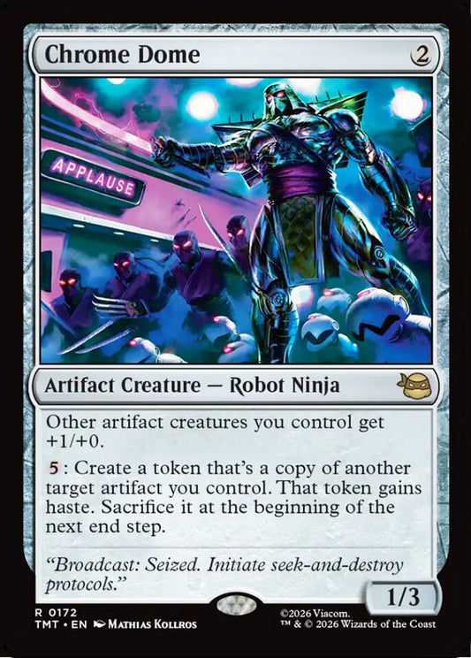Chrome Dome TMT Artifact Creature  Robot Ninja NM