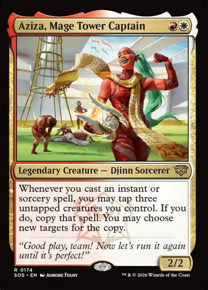 Aziza, Mage Tower Captain SOS Legendary Creature Djinn Sorcerer NM