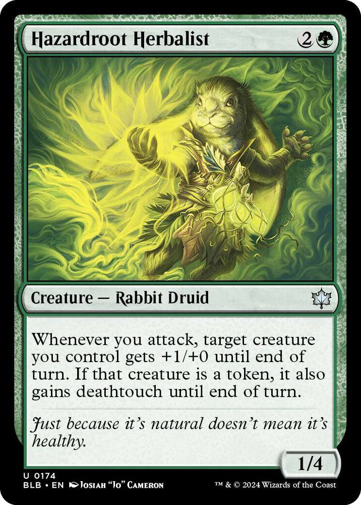Hazardroot Herbalist BLB Creature Rabbit Druid NM