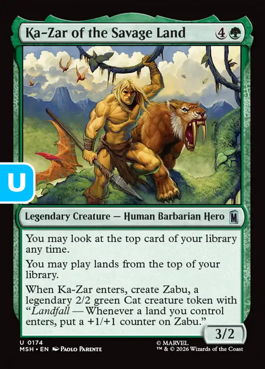 Ka-Zar of the Savage Land MSH Legendary Creature Human Barbarian Hero NM