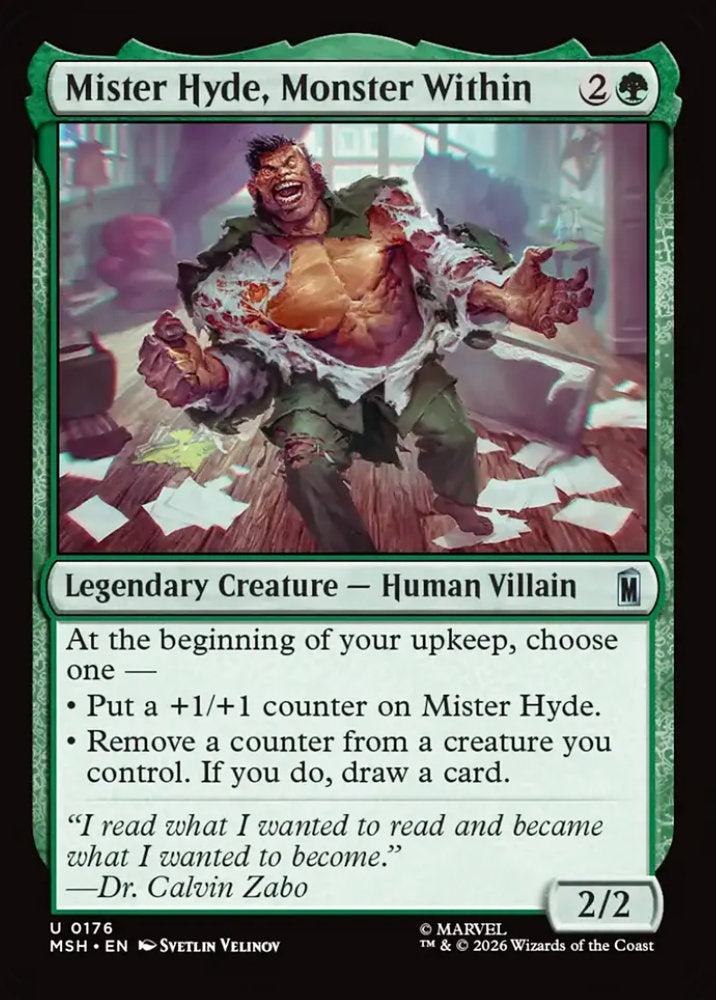 Mister Hyde, Monster Within MSH Legendary Creature Human Villain NM
