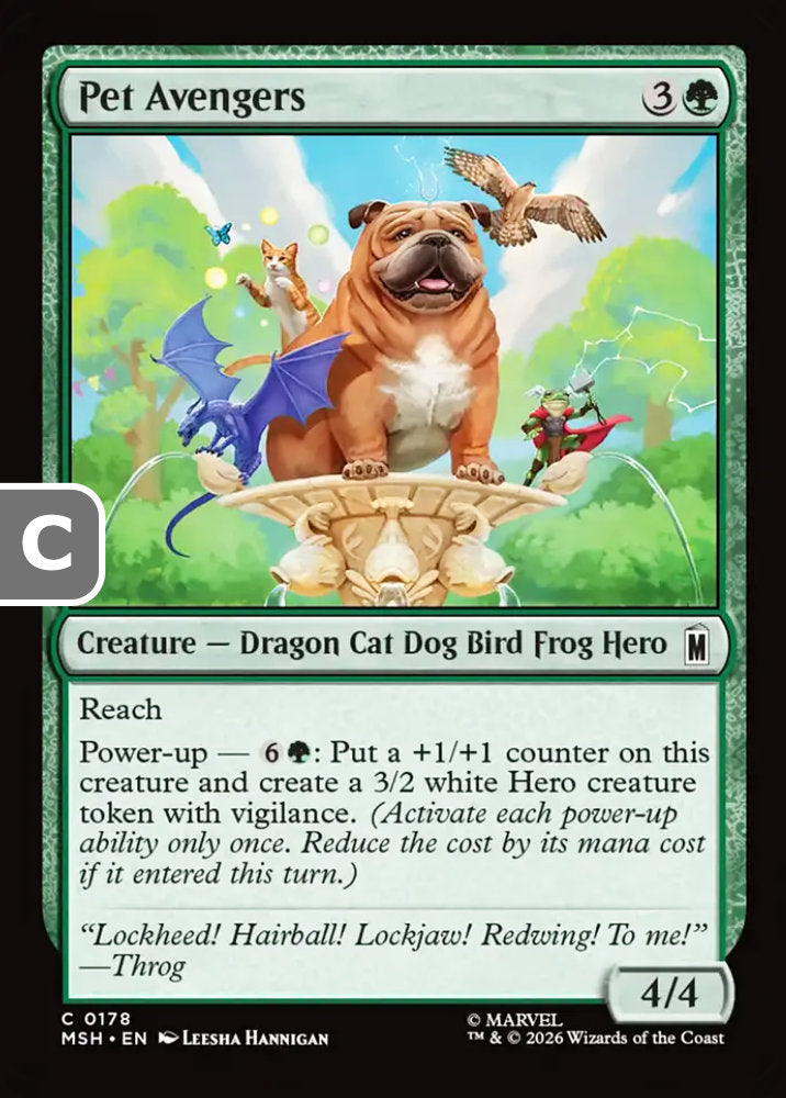Pet Avengers MSH Creature Dragon Cat Dog Bird Frog Hero NM