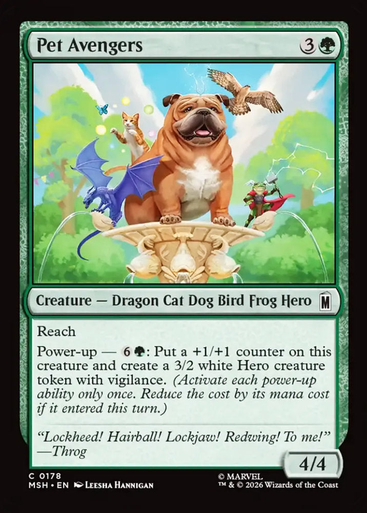 Pet Avengers MSH Creature Dragon Cat Dog Bird Frog Hero NM