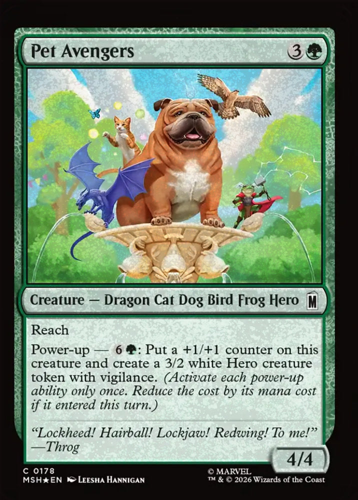 Pet Avengers MSH Creature Dragon Cat Dog Bird Frog Hero *Foil* NM
