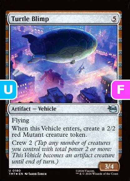 Turtle Blimp TMT Artifact Vehicle *Foil* NM