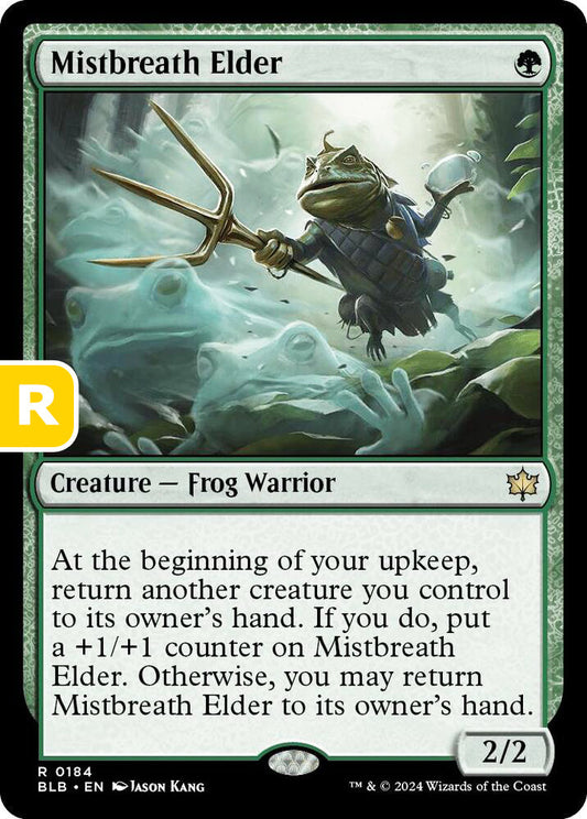 Mistbreath Elder BLB Creature Frog Warrior NM