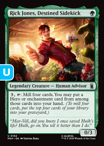 Rick Jones, Destined Sidekick MSH Legendary Creature Human Advisor NM