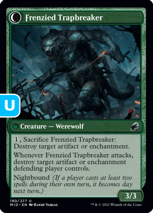 Outland Liberator/Frenzied Trapbreaker MID Creature Human Werewolf/Werewolf NM
