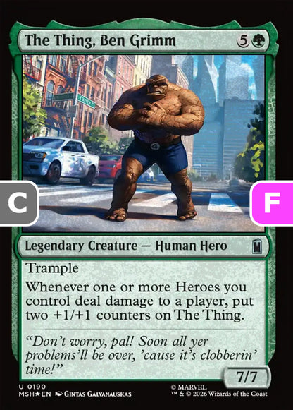 The Thing, Ben Grimm MSH Legendary Creature  Human Hero *Foil* NM