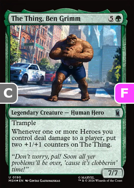 The Thing, Ben Grimm MSH Legendary Creature  Human Hero *Foil* NM