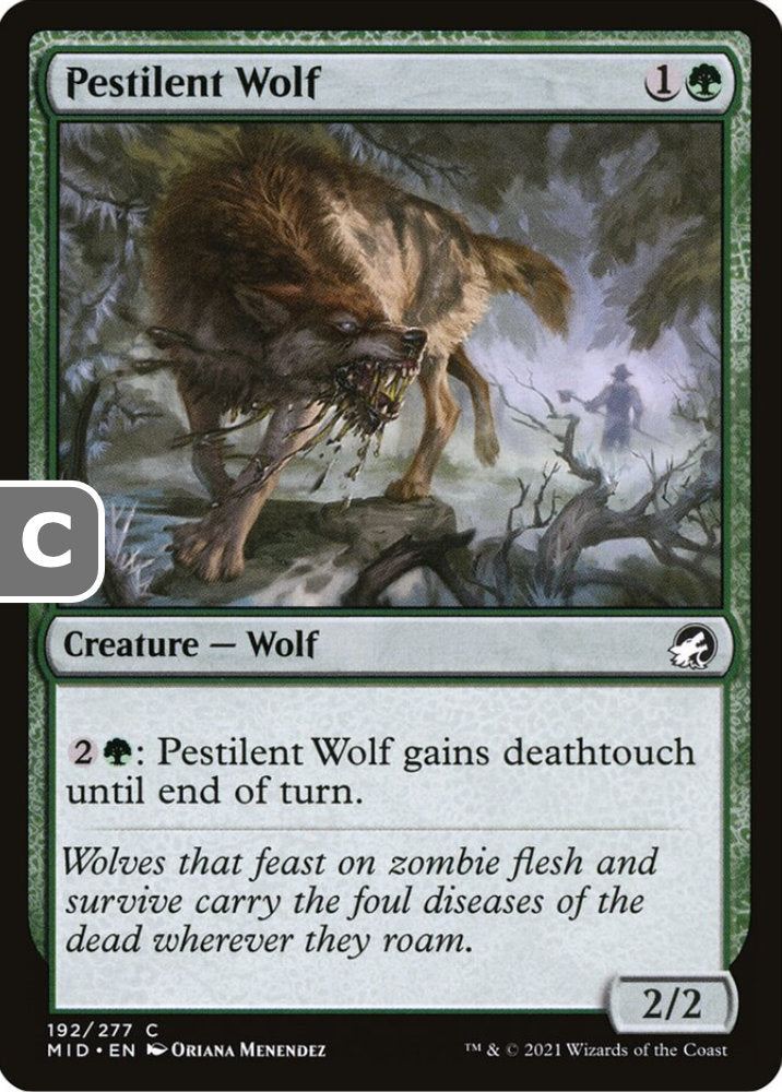 Pestilent Wolf MID Creature Wolf NM