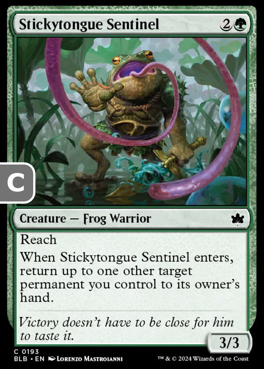 Stickytongue Sentinel BLB Creature Frog Wizard NM