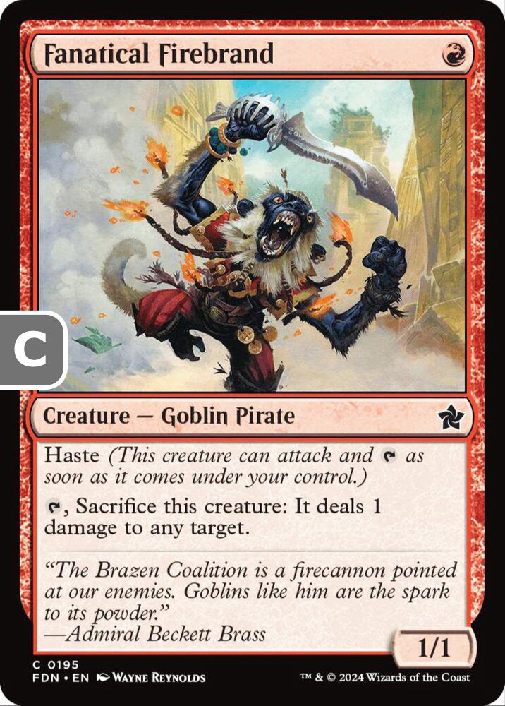 Fanatical Firebrand FDN Creature Goblin Pirate NM