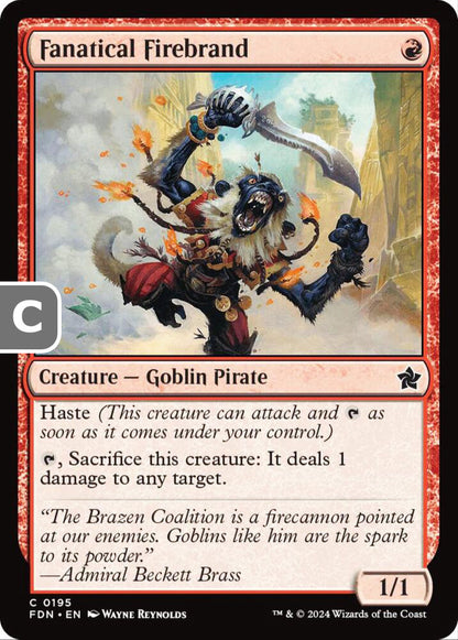Fanatical Firebrand FDN Creature Goblin Pirate NM