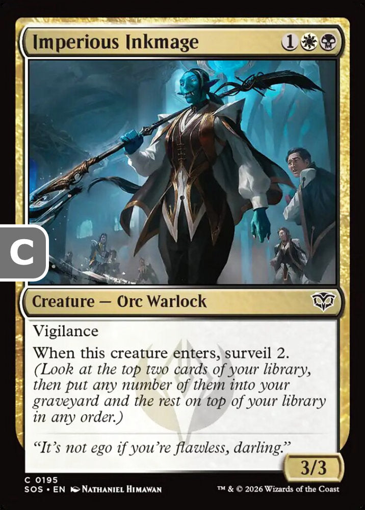Imperious Inkmage SOS Creature Orc Warlock NM