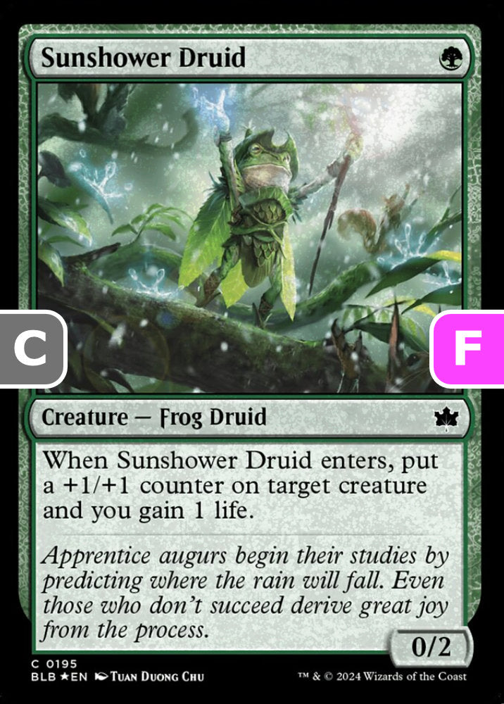 Sunshower Druid BLB Creature Frog Druid *Foil* NM