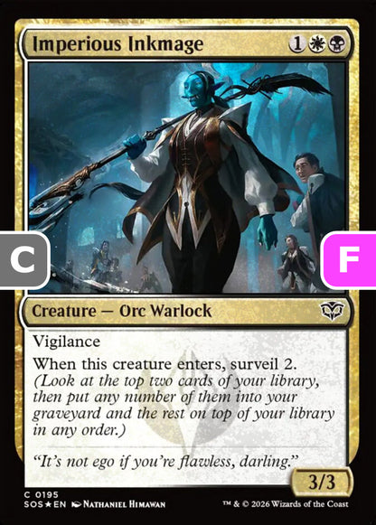 Imperious Inkmage SOS Creature Orc Warlock *Foil* NM