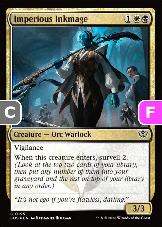 Imperious Inkmage SOS Creature Orc Warlock *Foil* NM